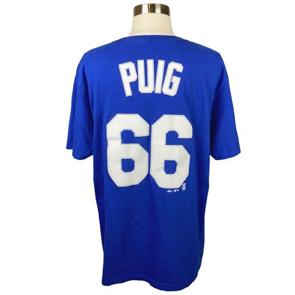 Majestic Triple Peak L.A. Dodgers #66 Yasiel Puig Tee - Picture 4 of 7